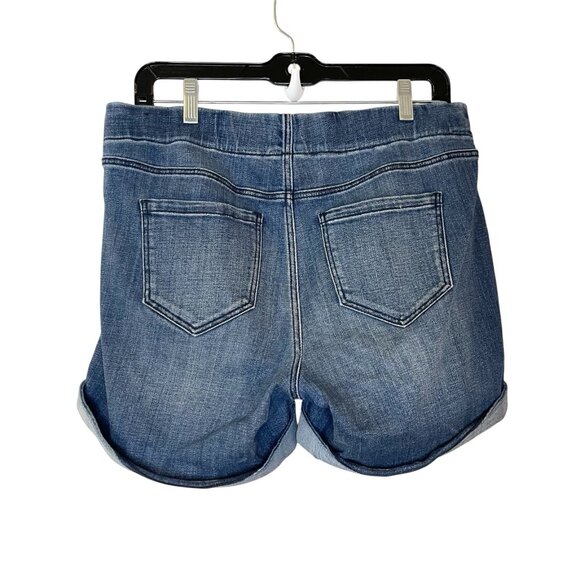 LIVERPOOL Pull-On Roll Cuff Blue Stretchy Jean Shorts The Short Size 6/28 - Picture 2 of 8